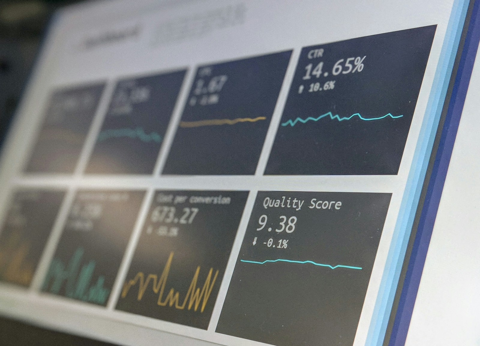 CRM interface and conversion panel on a corporate screen